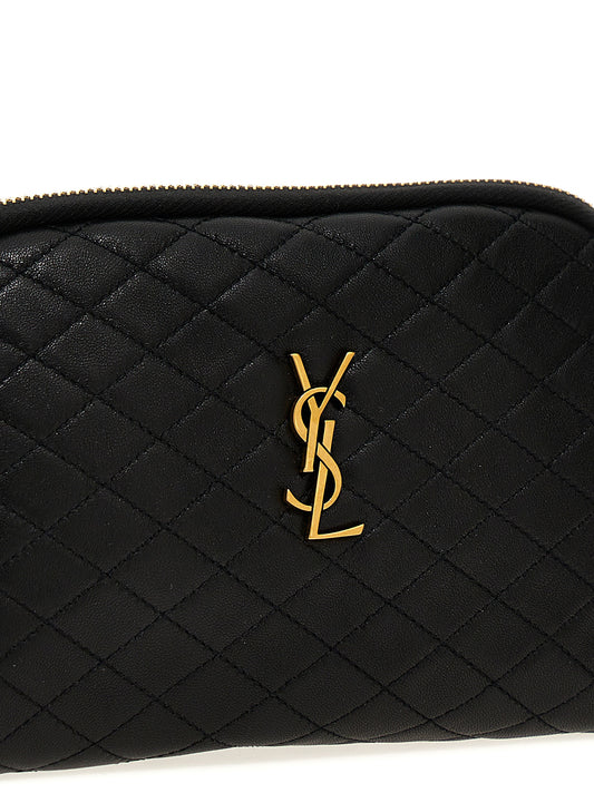 Saint Laurent Black Lamb Leather Crossbody Bag