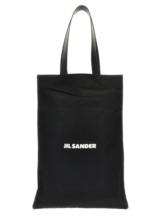 Jil Sander Black Cotton Tote Bag