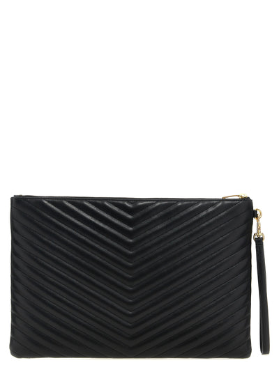 Saint Laurent Black Calfskin Clutch Bag