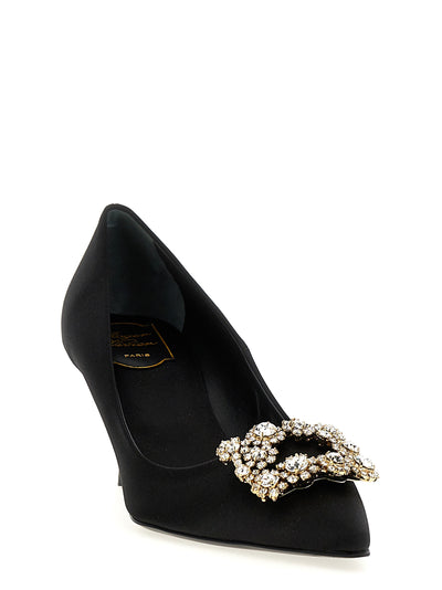Roger Vivier Black Viscose Mid Heel Pumps