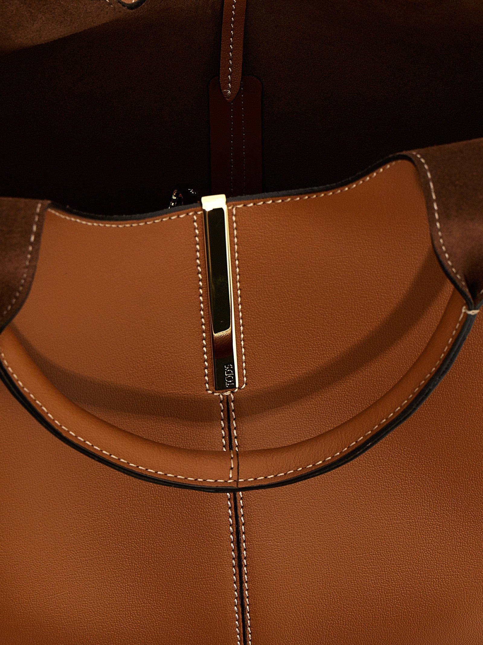 Tod's Brown Calfskin Tote Bag