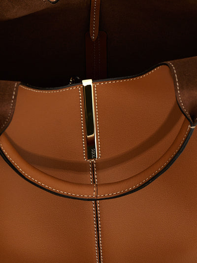 Tod's Brown Calfskin Tote Bag