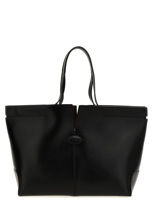 Tod's Black Calfskin Tote Bag