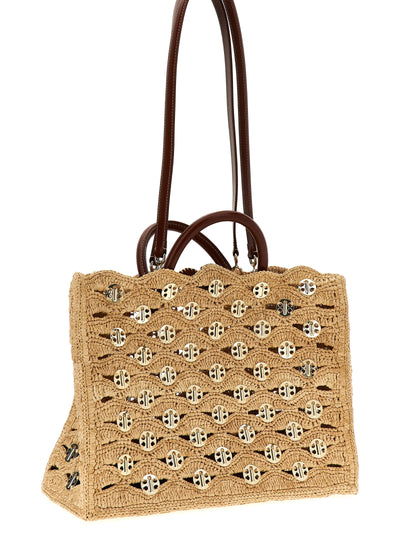 Paco Rabanne Beige Raffia Handbag