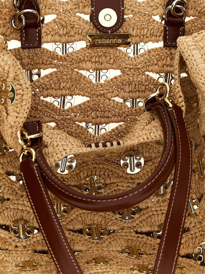 Paco Rabanne Beige Raffia Handbag