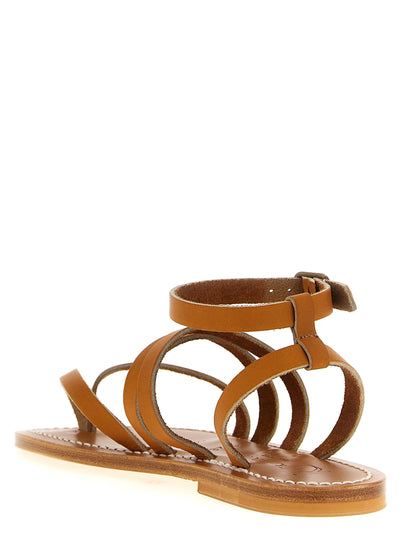 K.JACQUES SAINT TROPEZ Brown Cowhide Flat Sandals