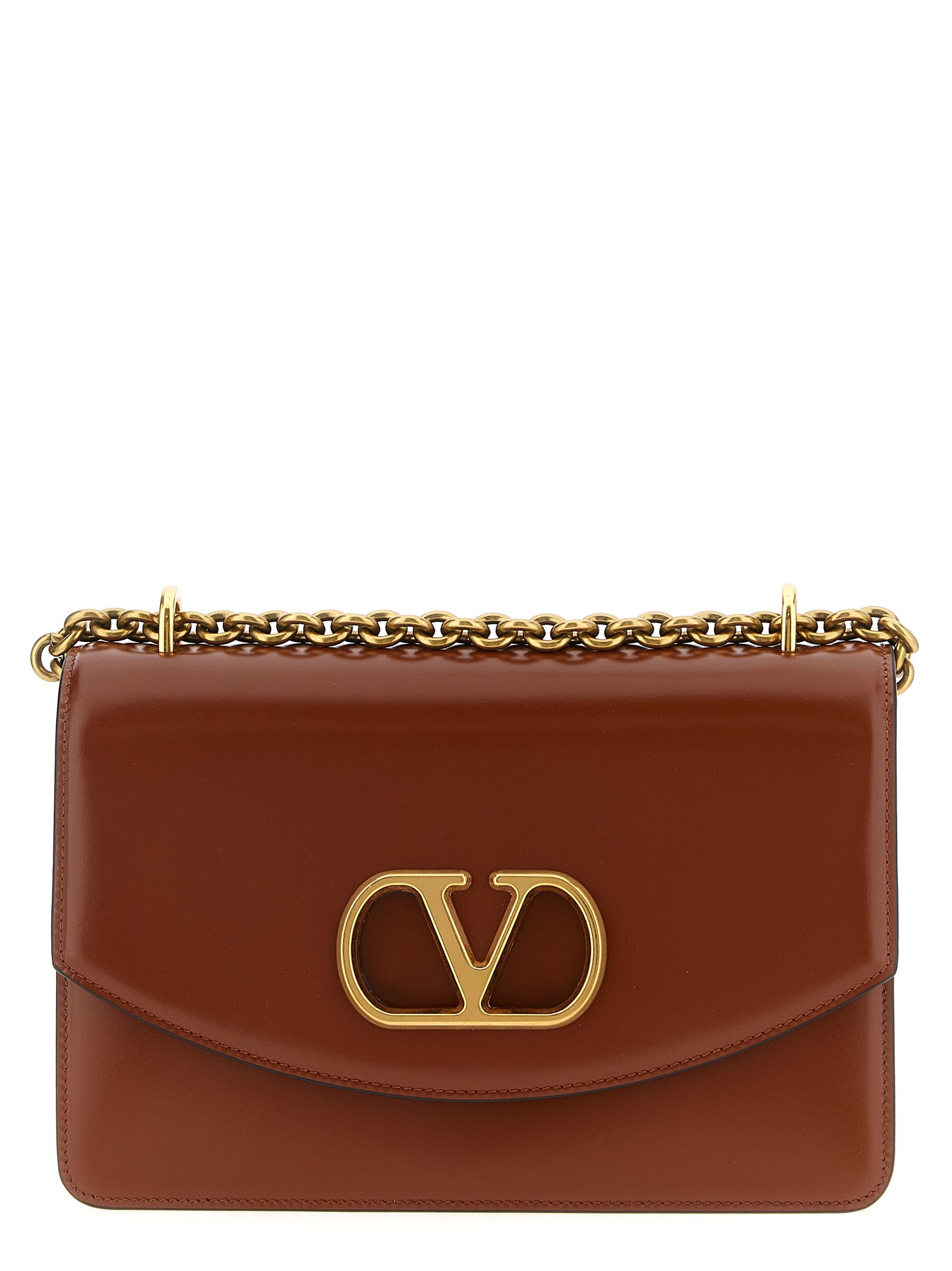 Valentino Garavani Brown Calfskin Shoulder Bag