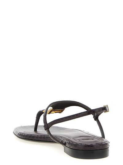 Fendi Purple Elastane Flat Sandals