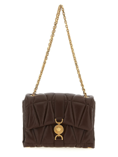 Versace Brown Lamb Leather Shoulder Bag