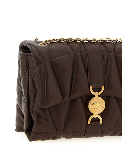 Versace Brown Lamb Leather Shoulder Bag