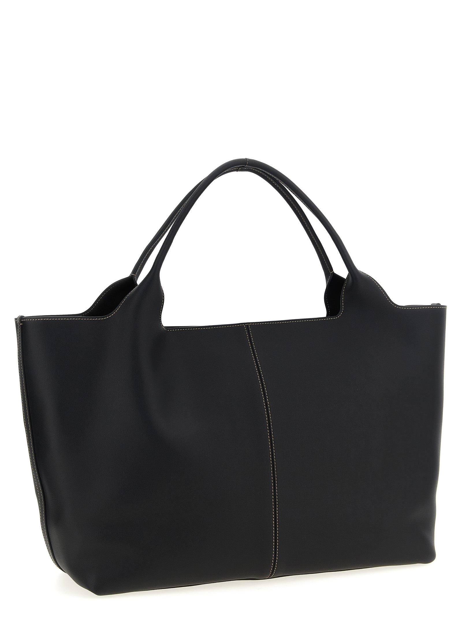 Tod's Black Calfskin Tote Bag