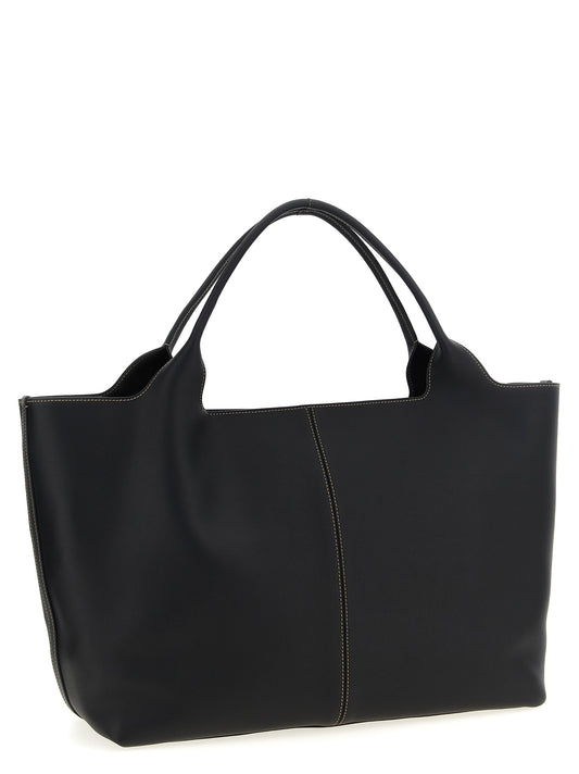 Tod's Black Calfskin Tote Bag