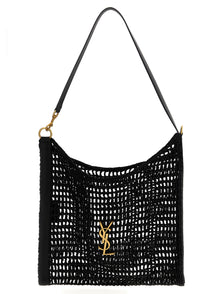 Saint Laurent Black Raffia Shoulder Bag