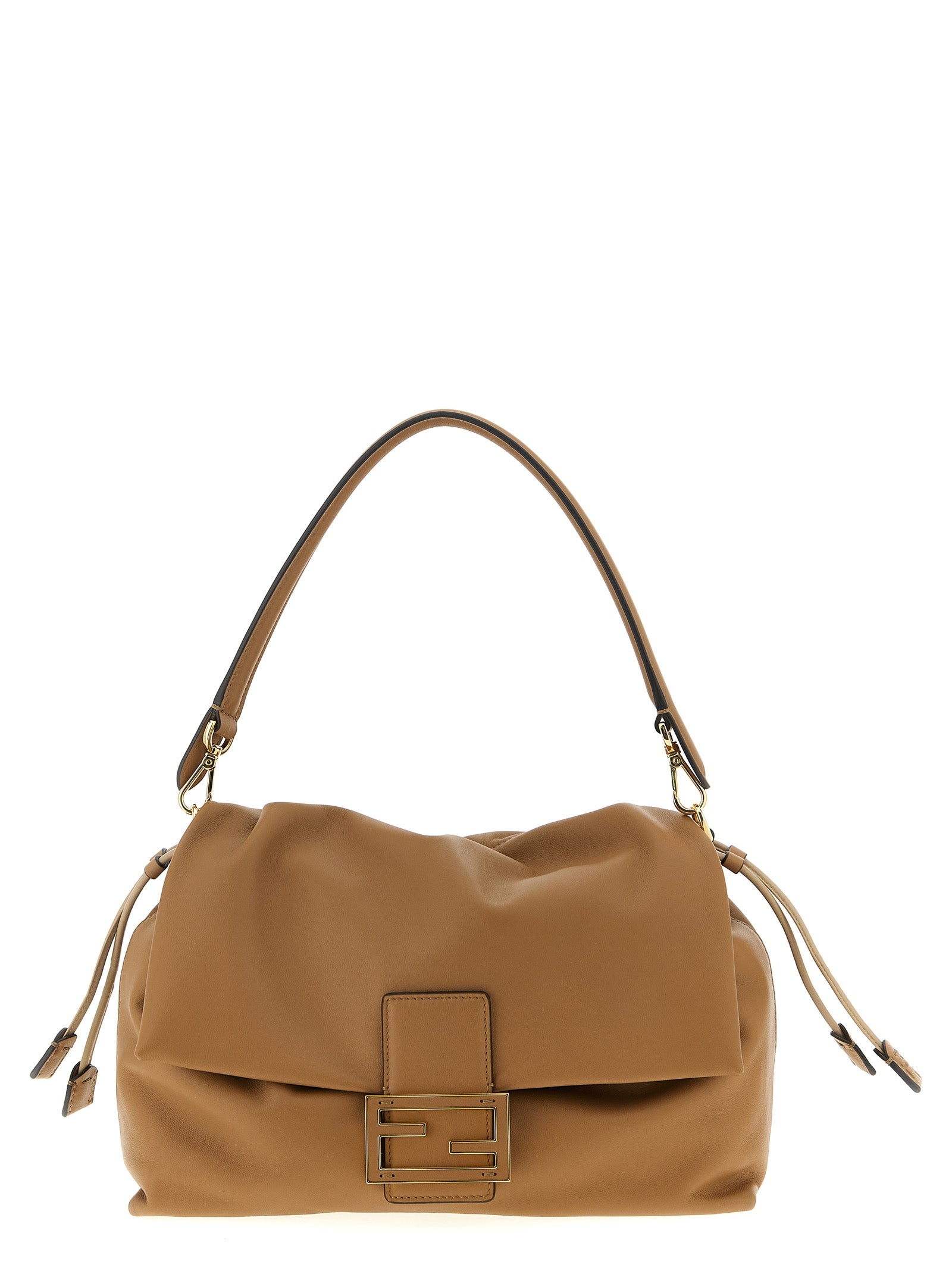 Fendi Beige Lamb Leather Shoulder Bag