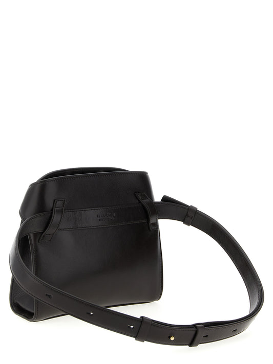 Ferragamo Brown Calfskin Crossbody Bag