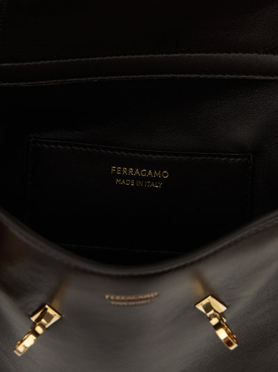 Ferragamo Brown Calfskin Crossbody Bag