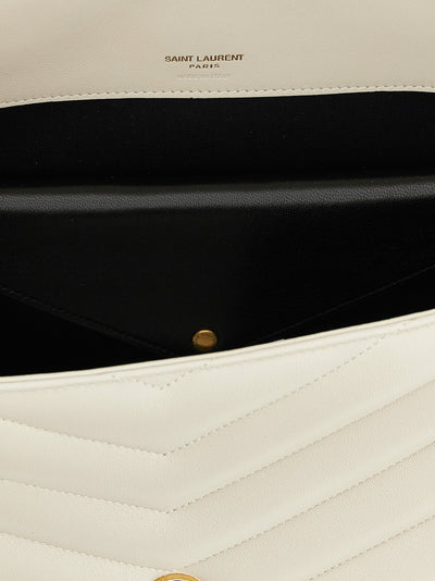 Saint Laurent Beige Lamb Leather Shoulder Bag