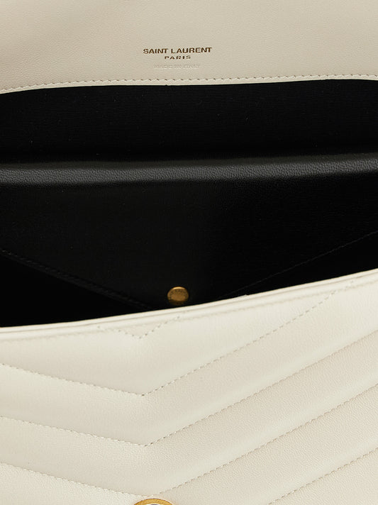 Saint Laurent Beige Lamb Leather Shoulder Bag