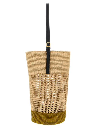 Khaite Beige Sisal Shoulder Bag