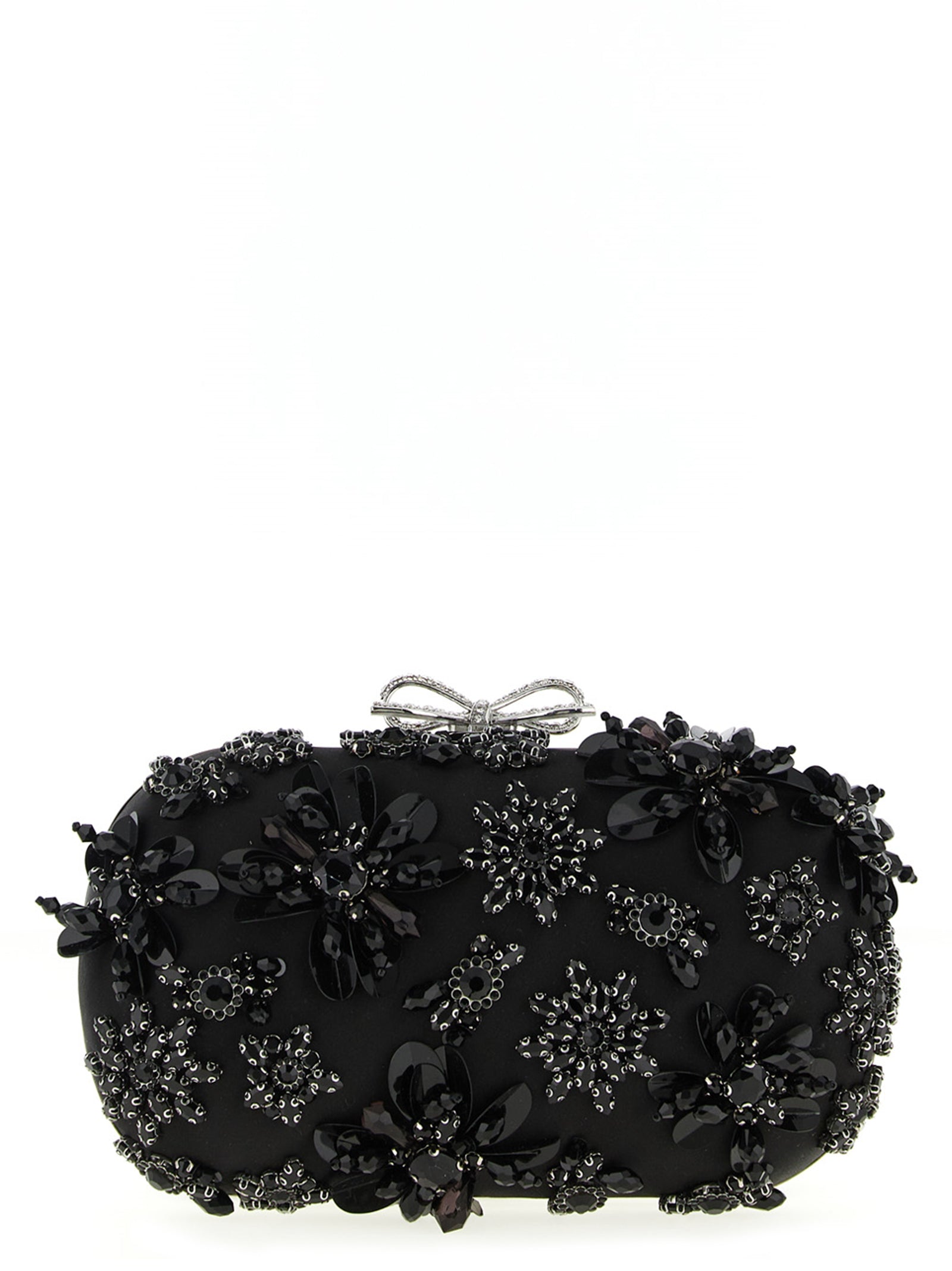 Self-Portrait Black Polyester Clutch Bag