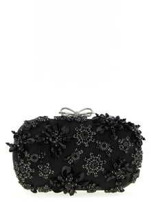 Self-Portrait Black Polyester Clutch Bag