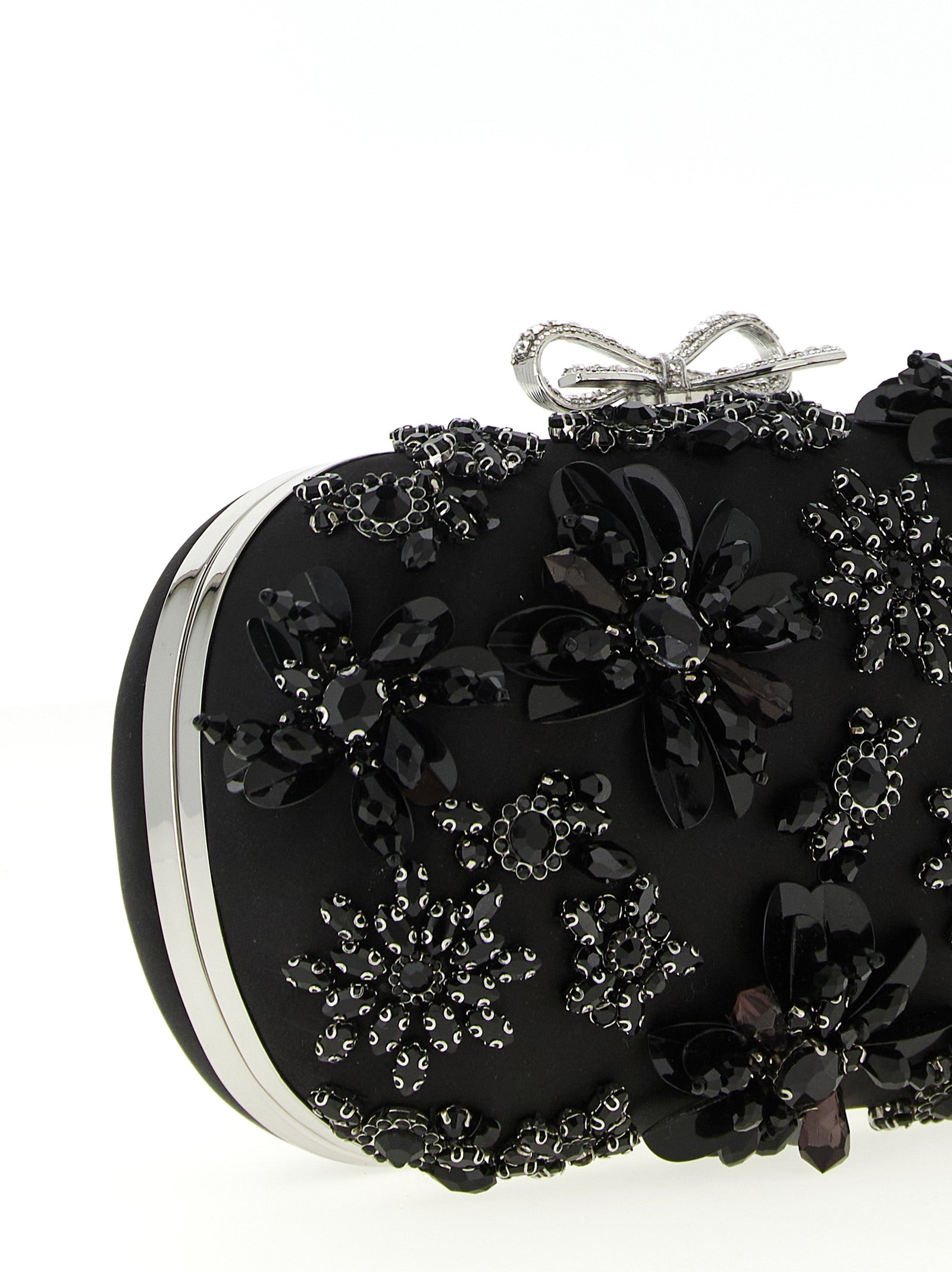 Self-Portrait Black Polyester Clutch Bag