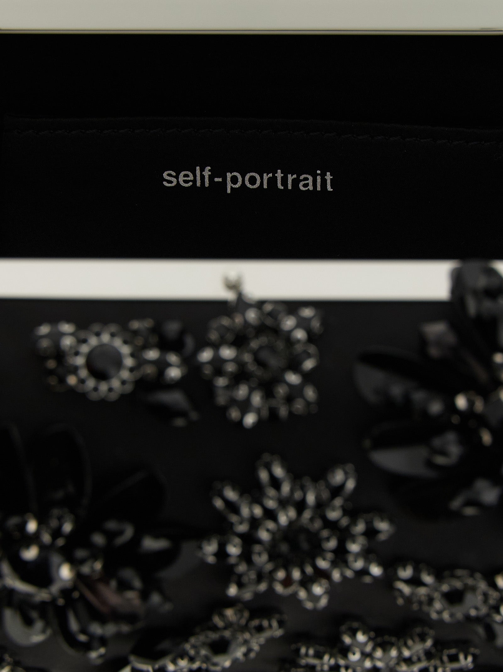 Self-Portrait Black Polyester Clutch Bag