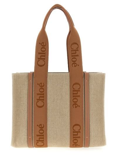 Chloé Brown Linen Tote Bag