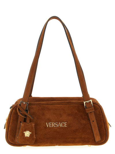 Versace Brown Calfskin Shoulder Bag