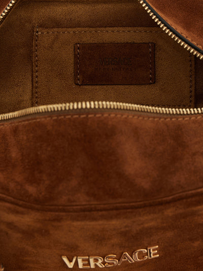 Versace Brown Calfskin Shoulder Bag
