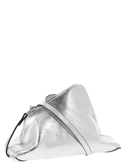The Attico Silver Calfskin Clutch Bag