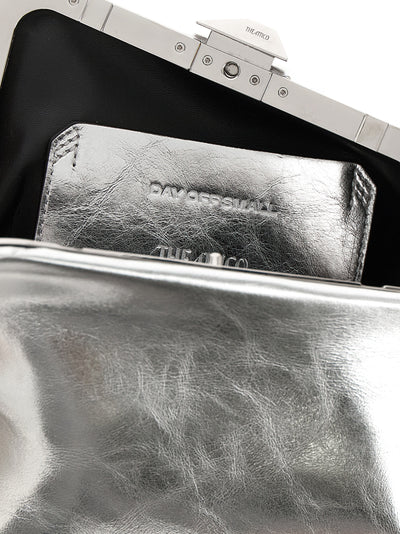 The Attico Silver Calfskin Clutch Bag