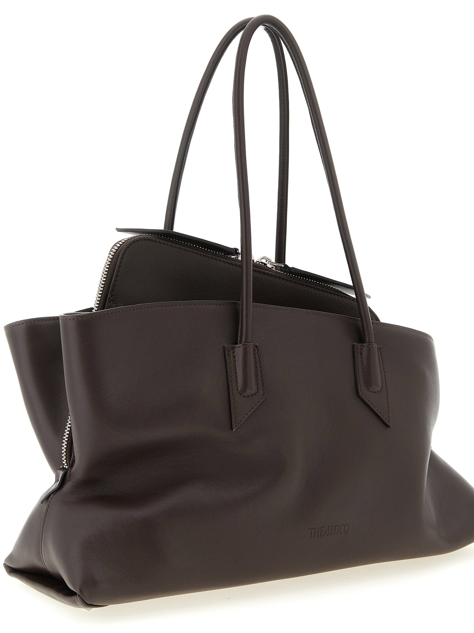 The Attico Brown Calfskin Shoulder Bag