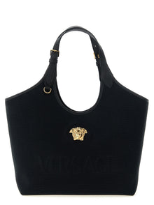 Versace Black Cotton Tote Bag