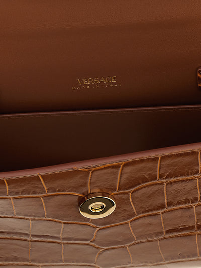 Versace Brown Calfskin Handbag