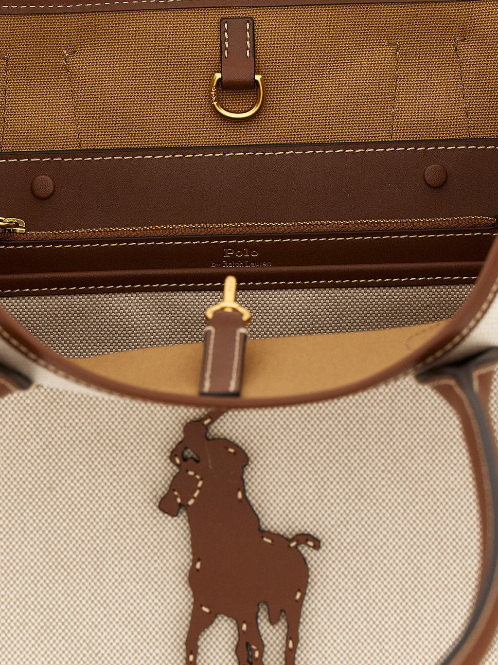 Polo Ralph Lauren Brown Cotton Tote Bag