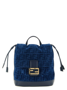 Fendi Blue Cotton Backpack