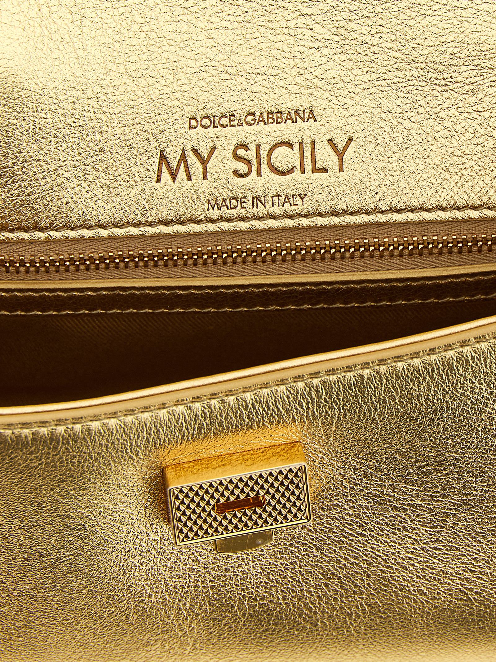 Dolce & Gabbana Gold Calfskin Handbag