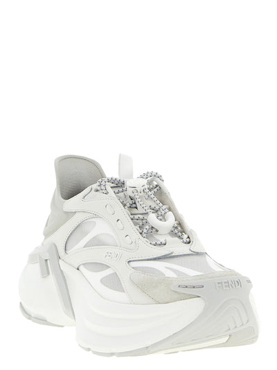 Fendi Gray Calfskin Athletic Sneakers