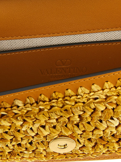 Valentino Garavani Gold Viscose Shoulder Bag