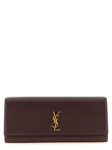 Saint Laurent Bordeaux Calfskin Clutch Bag