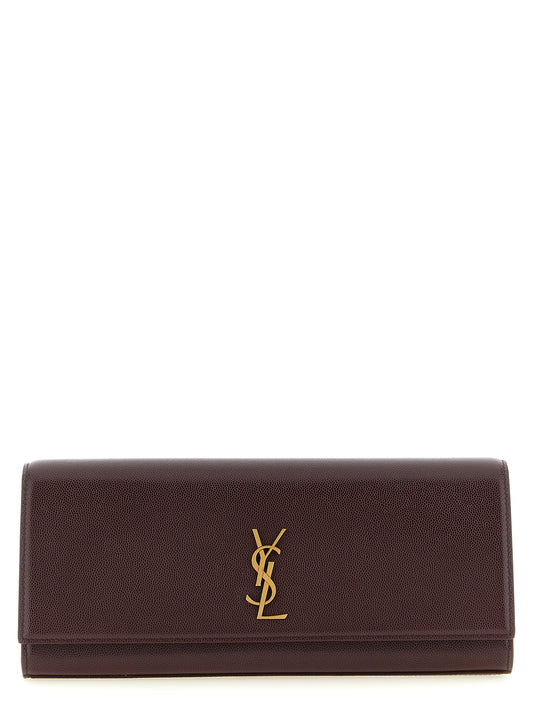 Saint Laurent Bordeaux Calfskin Clutch Bag