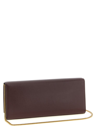 Saint Laurent Bordeaux Calfskin Clutch Bag