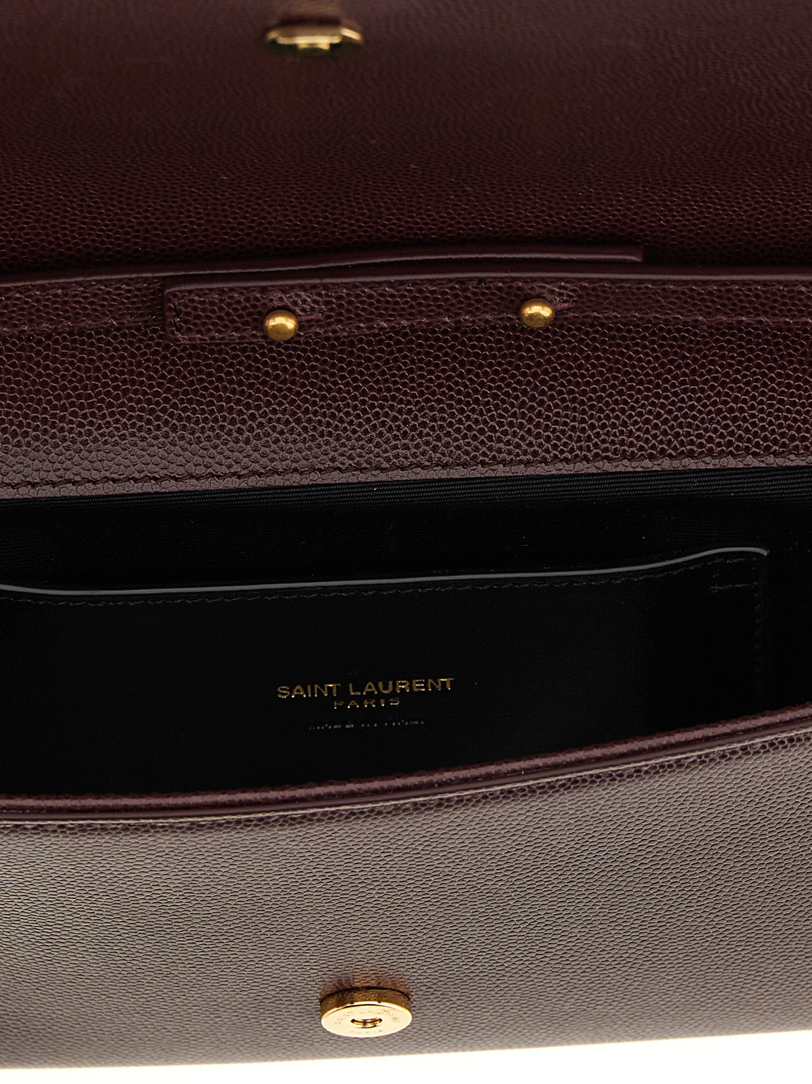 Saint Laurent Bordeaux Calfskin Clutch Bag