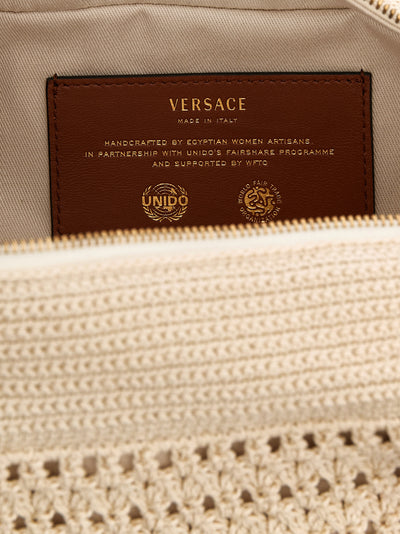 Versace Beige Cotton Shoulder Bag
