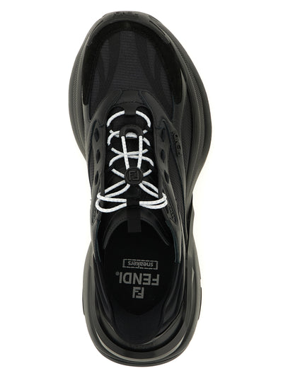 Fendi Black Calfskin Athletic Sneakers