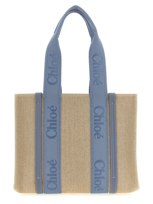 Chloé Blue Linen Tote Bag
