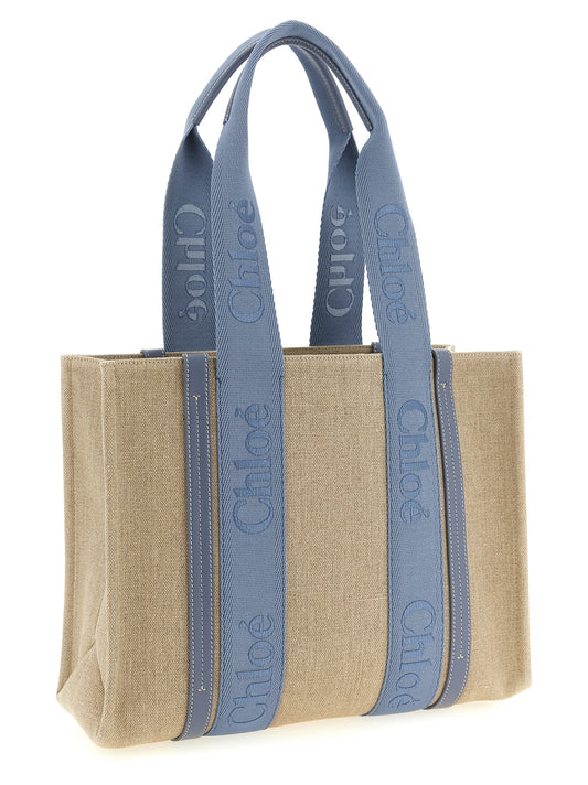 Chloé Blue Linen Tote Bag