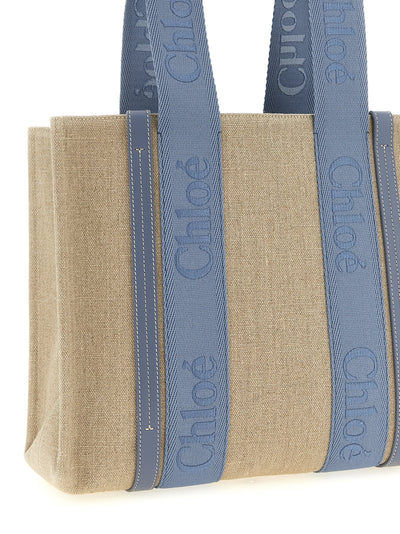 Chloé Blue Linen Tote Bag