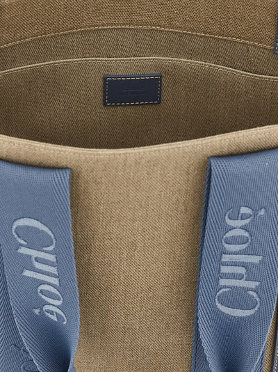 Chloé Blue Linen Tote Bag